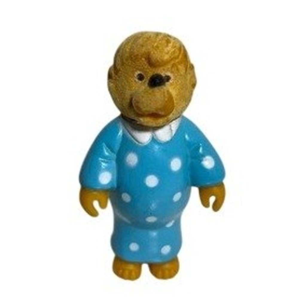 Vintage Berenstain Bears 1986 Mama Bear Figure Blue Polka Dot‎ Dress Plastic Toy